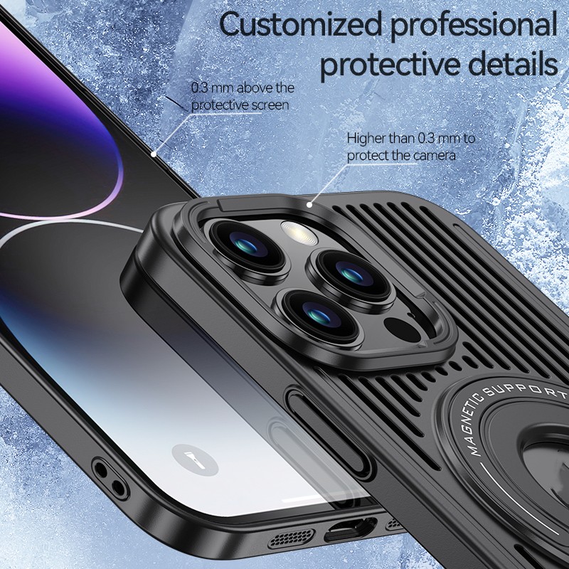 Pull Rod Magnetic Invisible Stand Phone Protective Case - Image 5