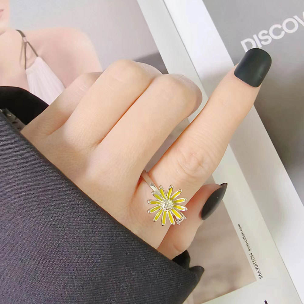 Title 5, Fashion Adjustable Chrysanthemum Rotary Ring fo...