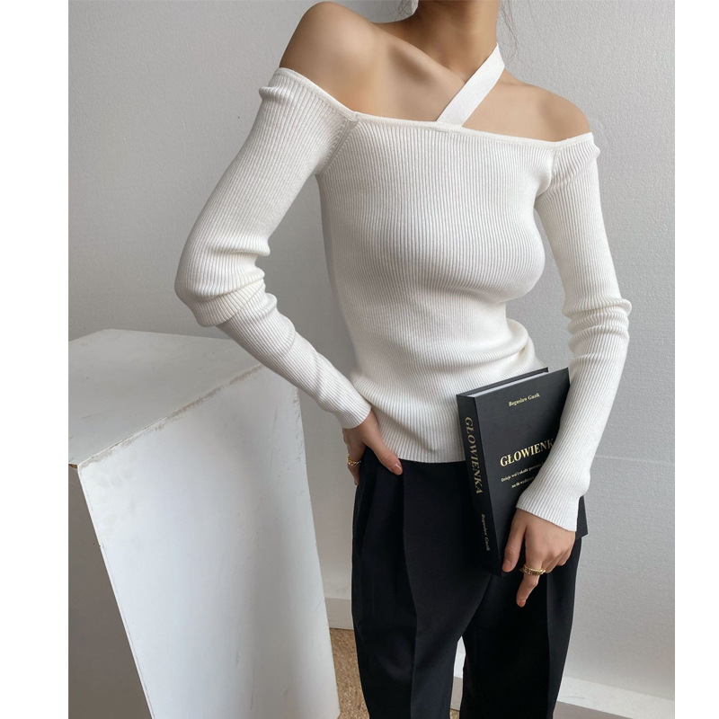 Title 6, Womens French Niche Design Off-the-shoulder Kn...