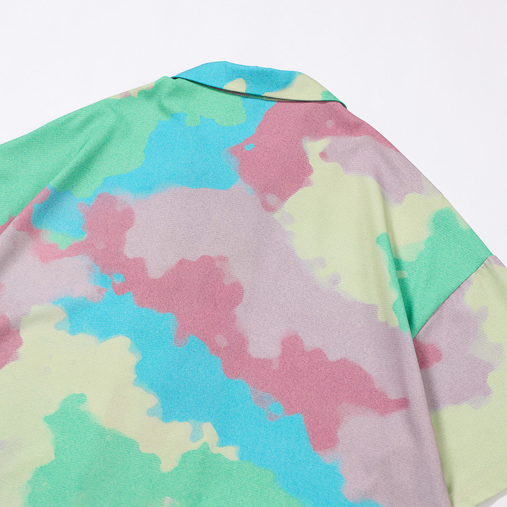 Tie-dye Short-sleeved Shirt Men's Trendy Brand