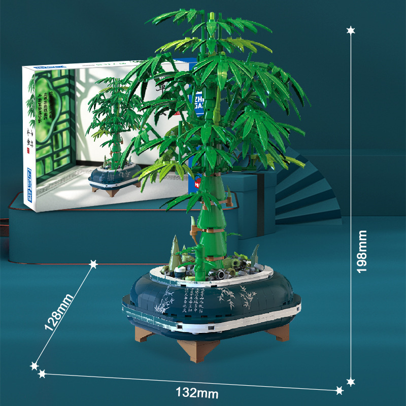 Title 3, Bamboo Micro-particle Building Blocks Bonsai De...