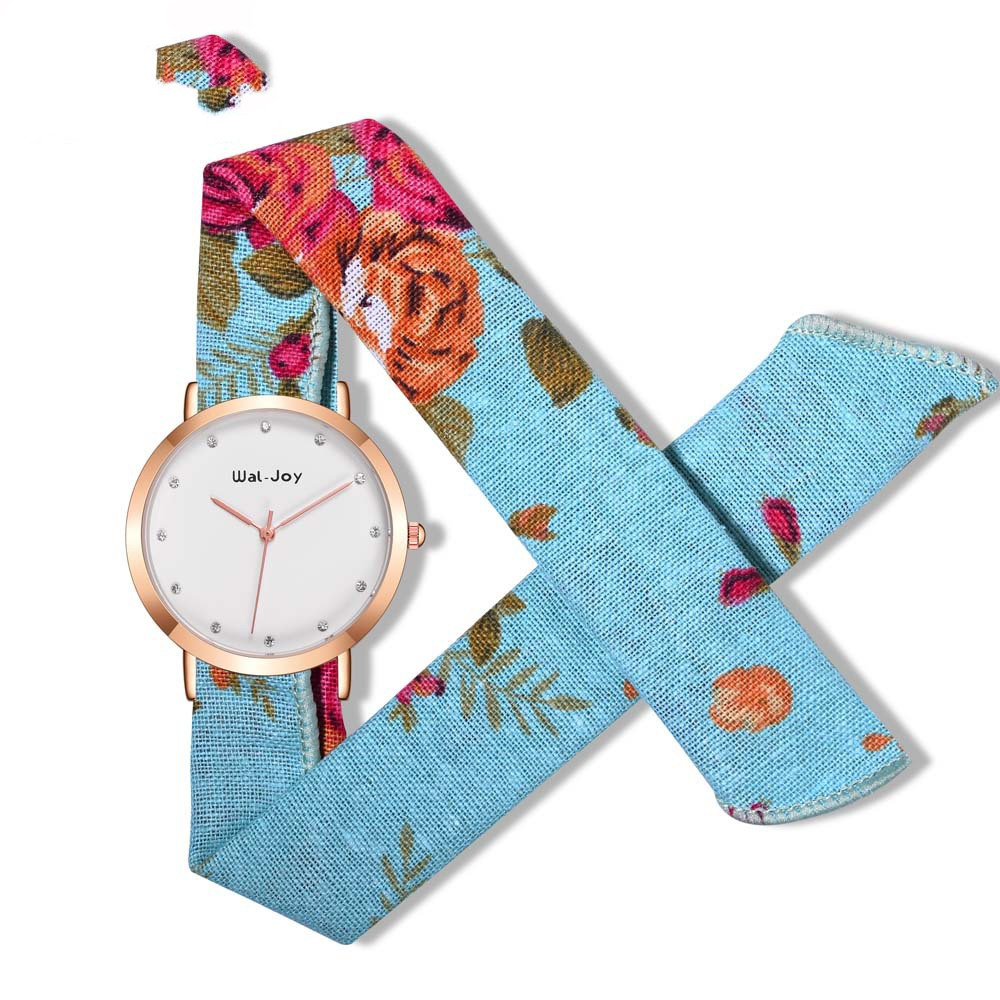 Creative Watch Printed Cloth Belt Waterproof