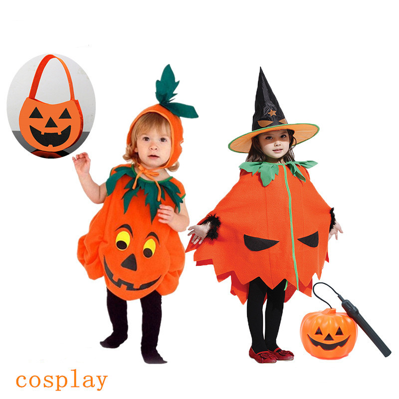 عباءة زي اليقطين مع مكياج الساحرة لأداء الحفلات والعروض المسرحية