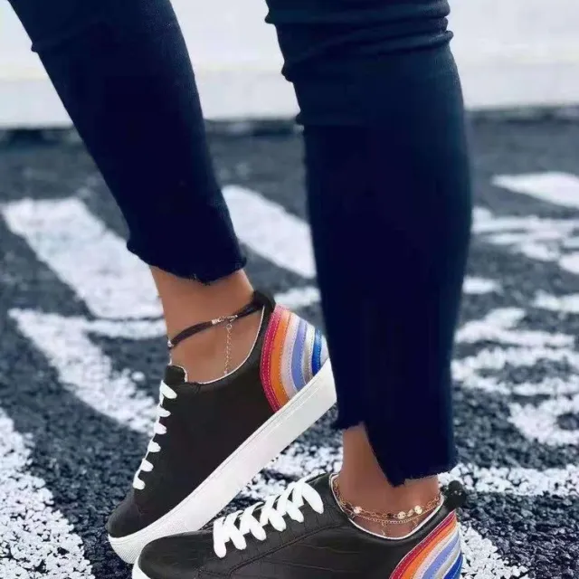Single Shoes Women Lace up Couple Small White Shoes Black - Shop at LoveMi