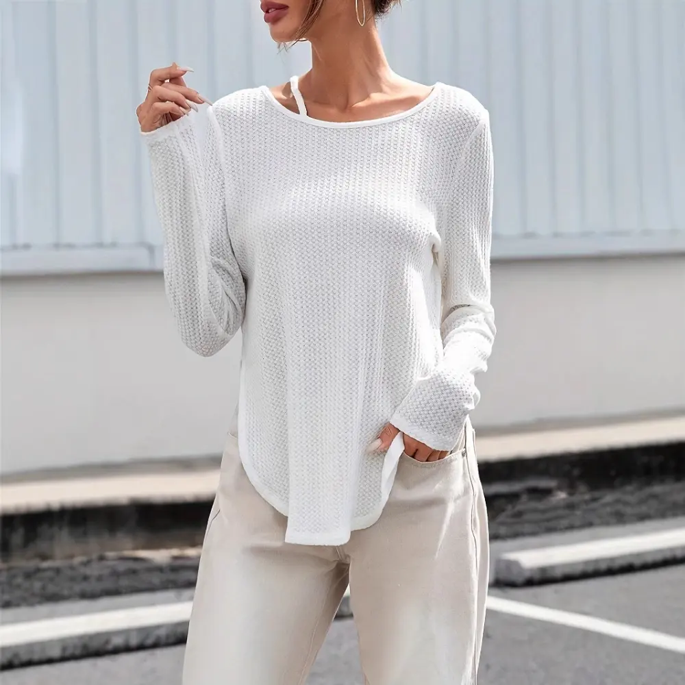 Women's Spring and Autumn Solid Color Curved Bottom Texture
