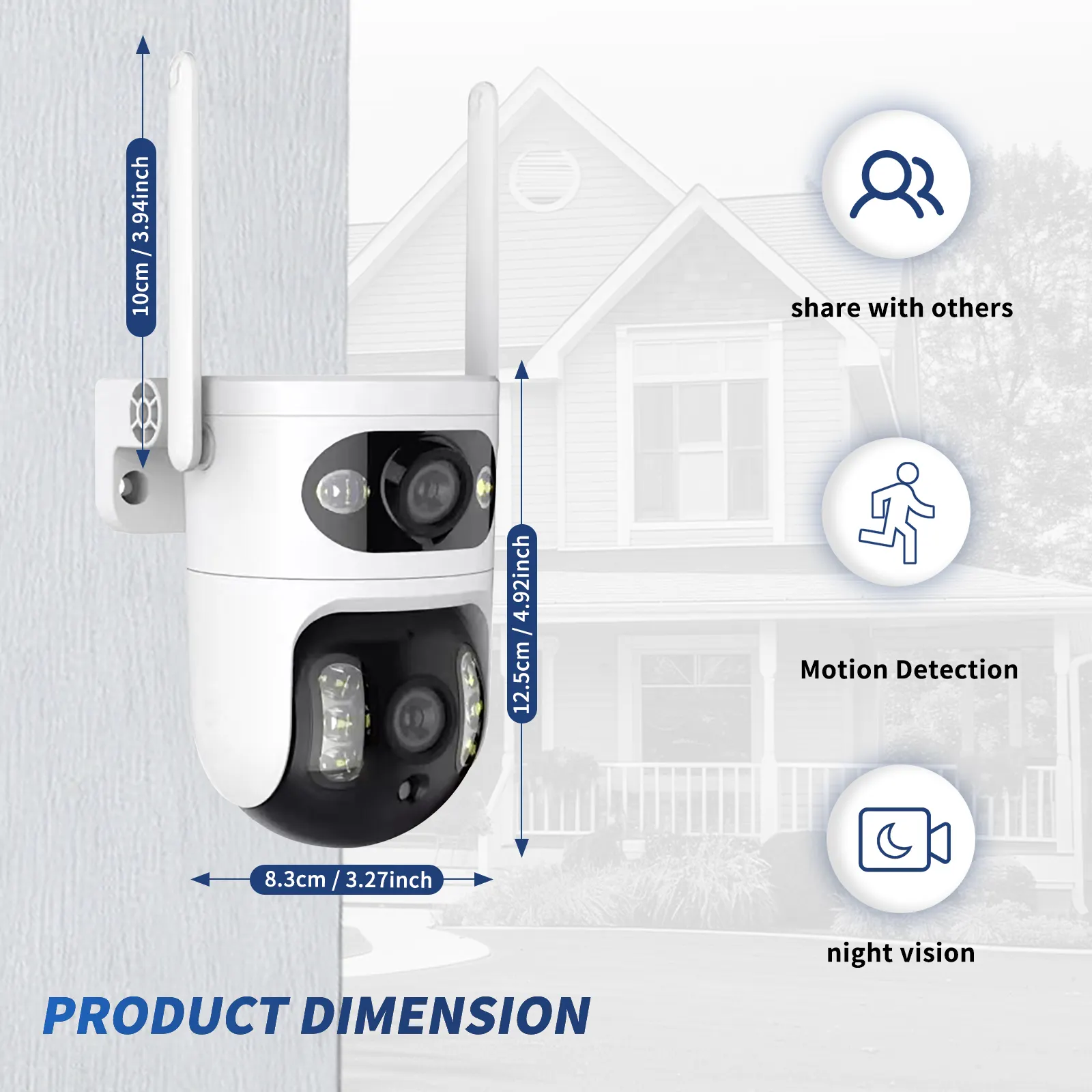 Dual-Lens Gun & Ball Linkage Security Camera