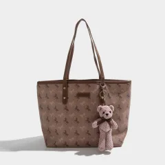 Fashion New High-end Niche Large-capacity Tote Bag - Brown - View 1
