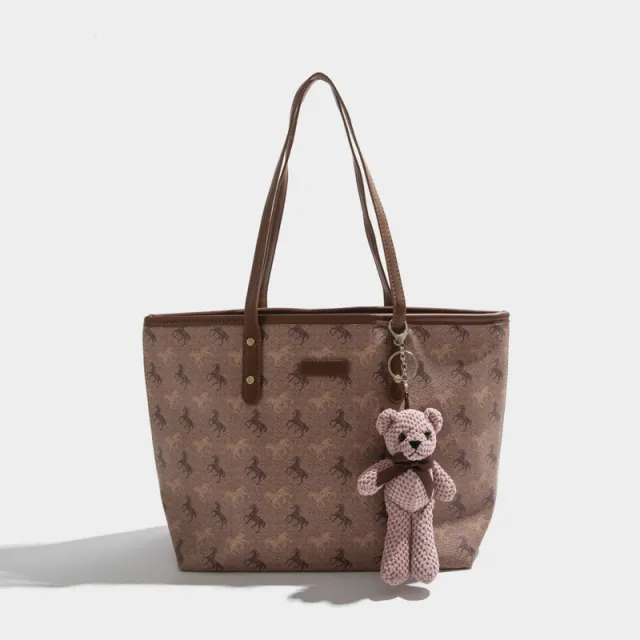 Fashion New High end Niche Large capacity Tote Bag Brown - Shop at LoveMi