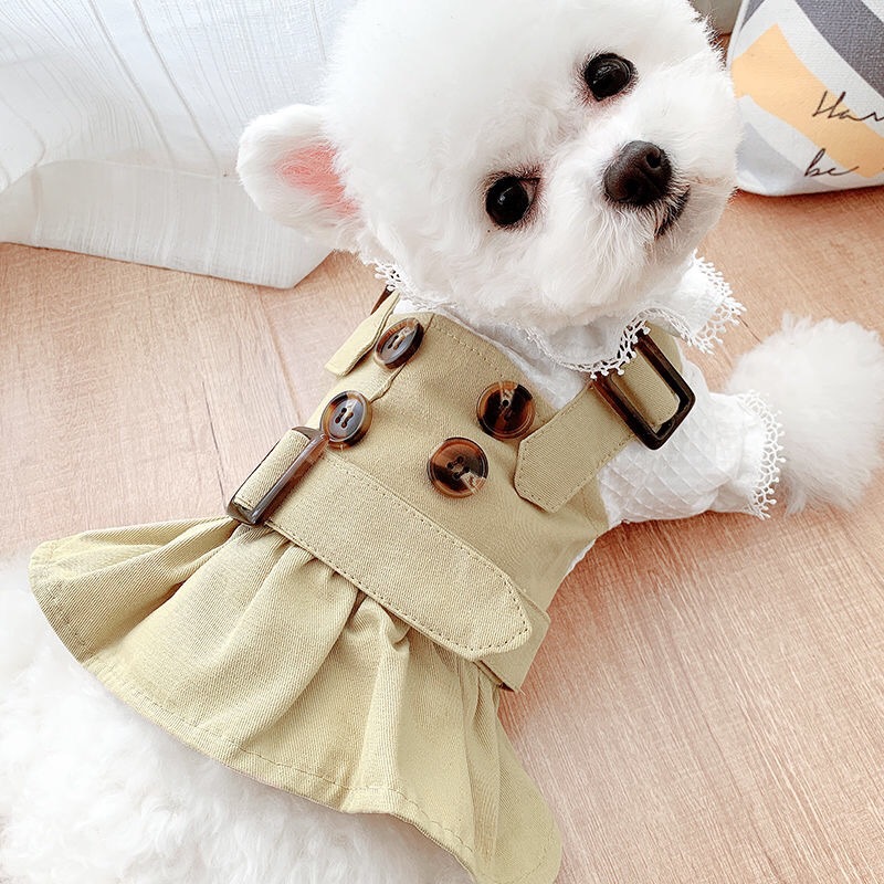 Khaki button skirt