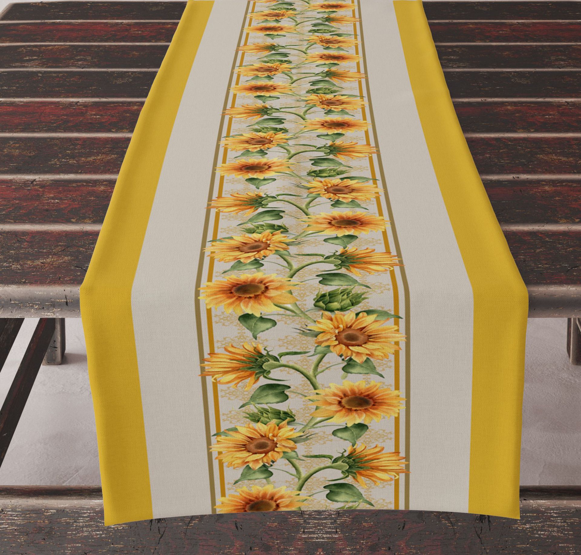 Title 1, Spring And Summer Sunflower Printing Table Runn...