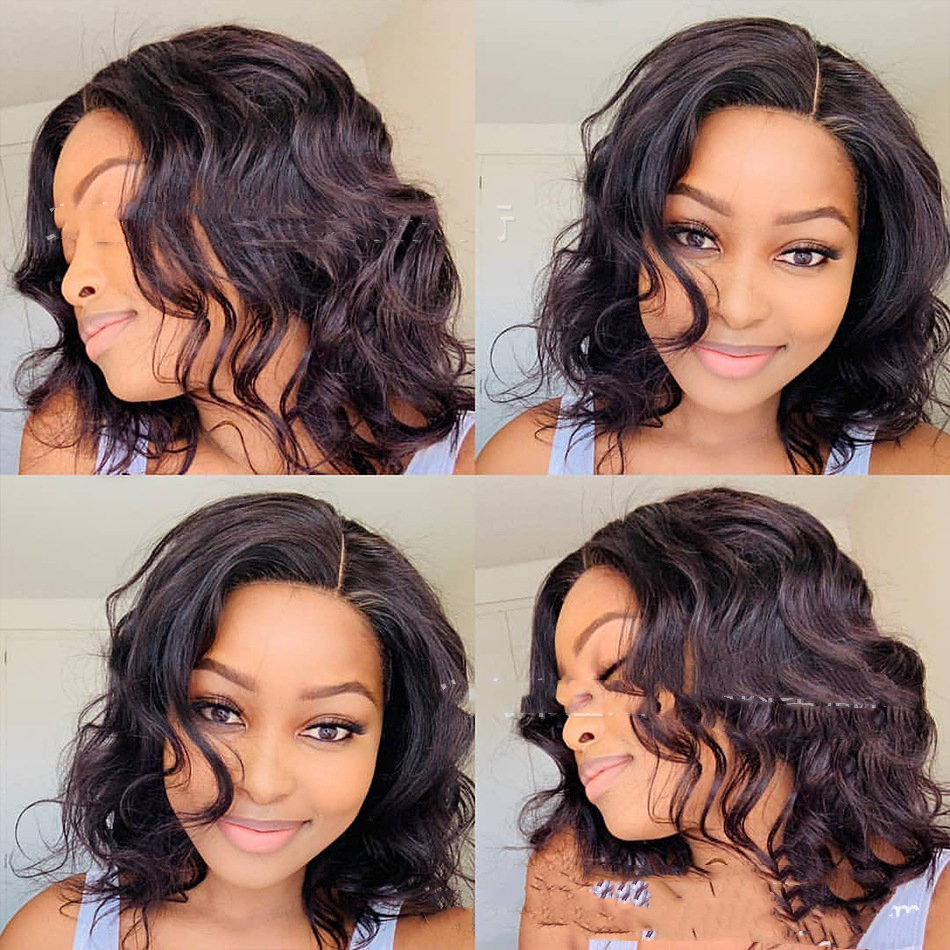 Half-length Black Front Lace Short Curly Hair — foto 4