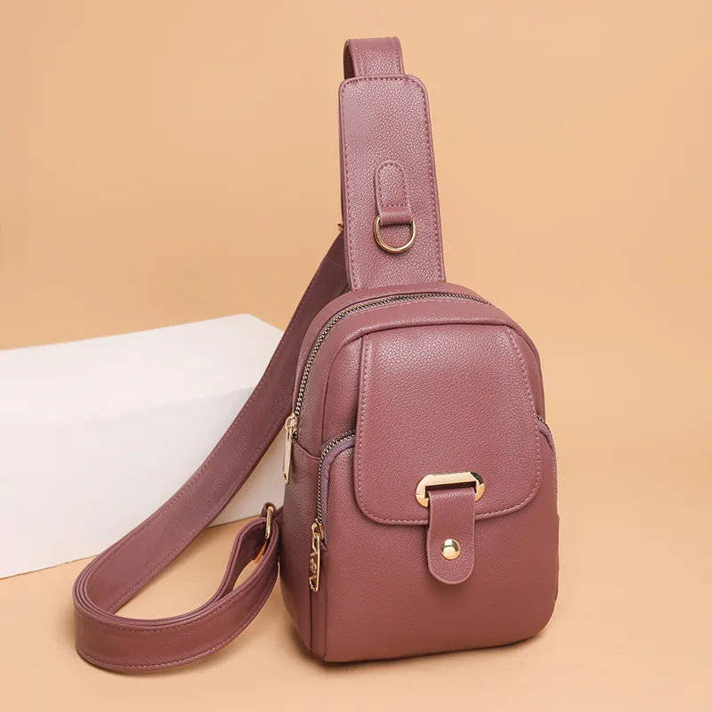 Women's PU Casual Shoulder Crossbody Bag - Purple