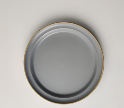 8inch plate gray blue