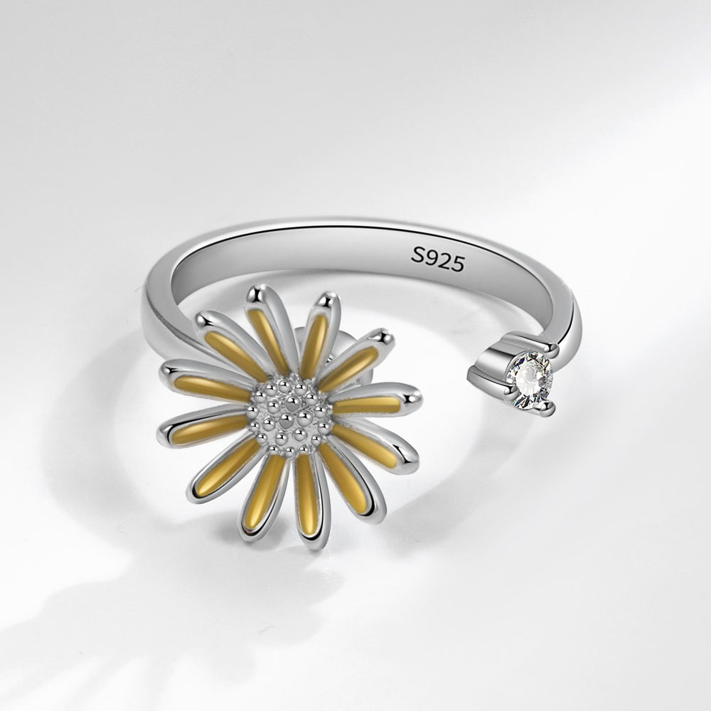 Title 1, Fashion Adjustable Chrysanthemum Rotary Ring fo...