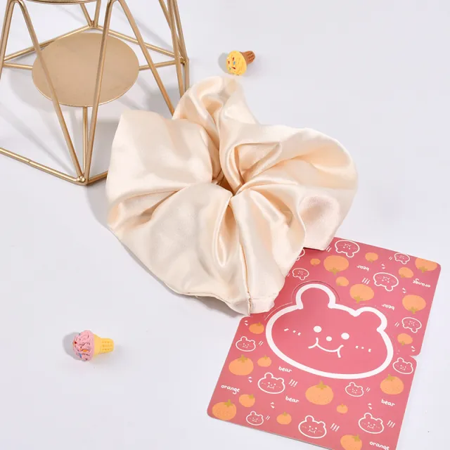 Silk Feel Satin Headband Temperament Hair Band Headpiece Beige - Shop at LoveMi