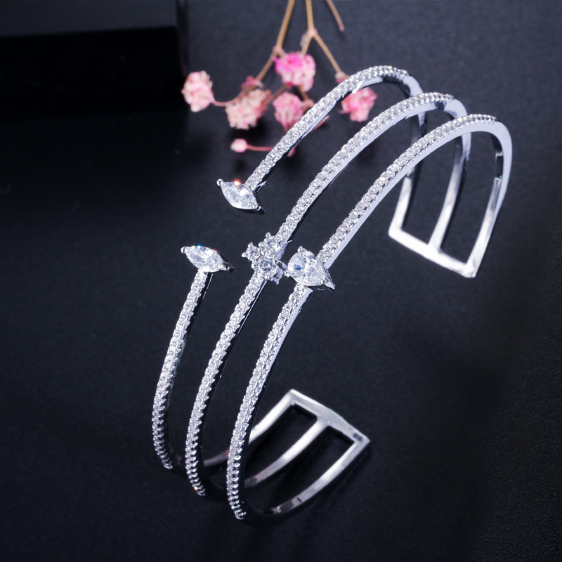 Hot Selling Three-row Micro-inlaid Zircon Bracelet