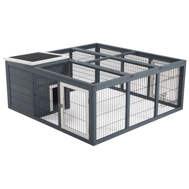 Rabbit Hutch, Waterproof Rabbit House For Small Animals, Gray