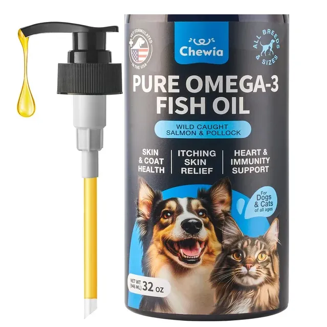 Coat Skin All Breeds Dog Supplement 32 Oz Fish Oil For Dogs Pet Supplies For Dogs Fish Oil Black - Shop at LoveMi
