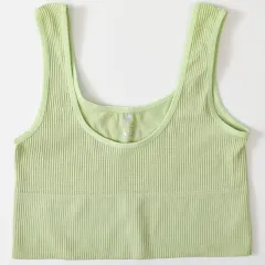 Women's Vest T-shirt Tops White Summer - Mint Light Green - View 1