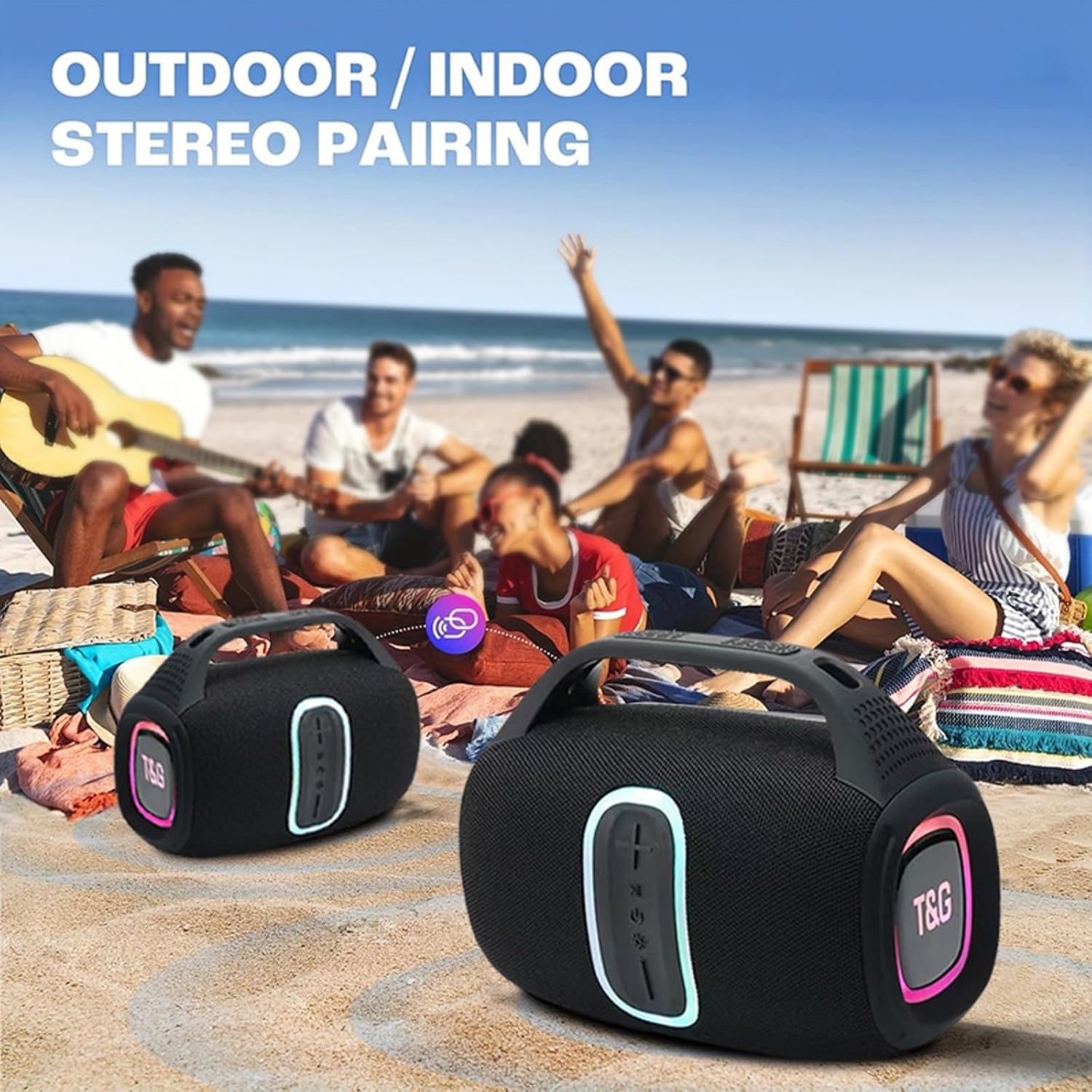 Portable Speakers With Dynamic Colourful LED Lights Bluetooth Speaker For Home — image 3