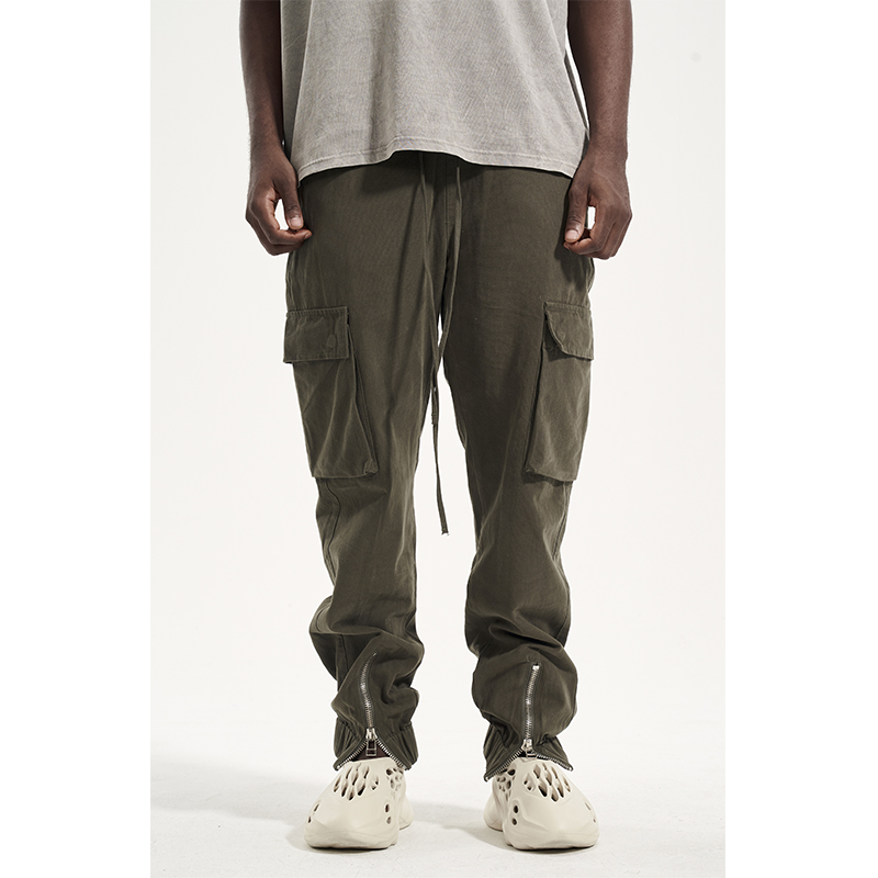 Casual Men's Zipper Buckle Cargo Trousers