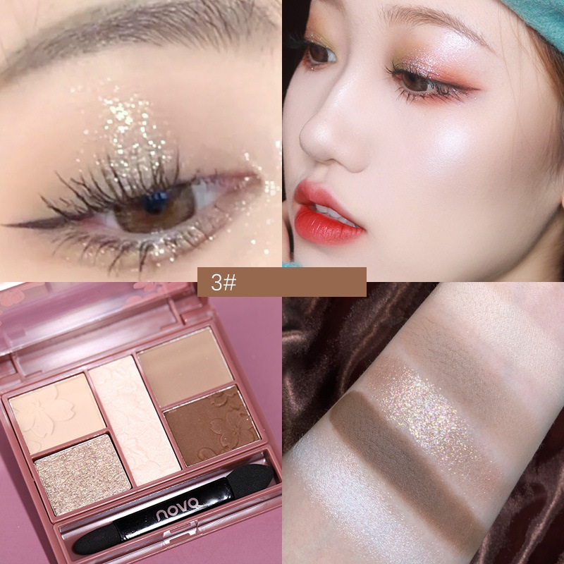 Pattern Carving Five color Eyeshadow Palette Fine Powder Color C - Shop at LoveMi