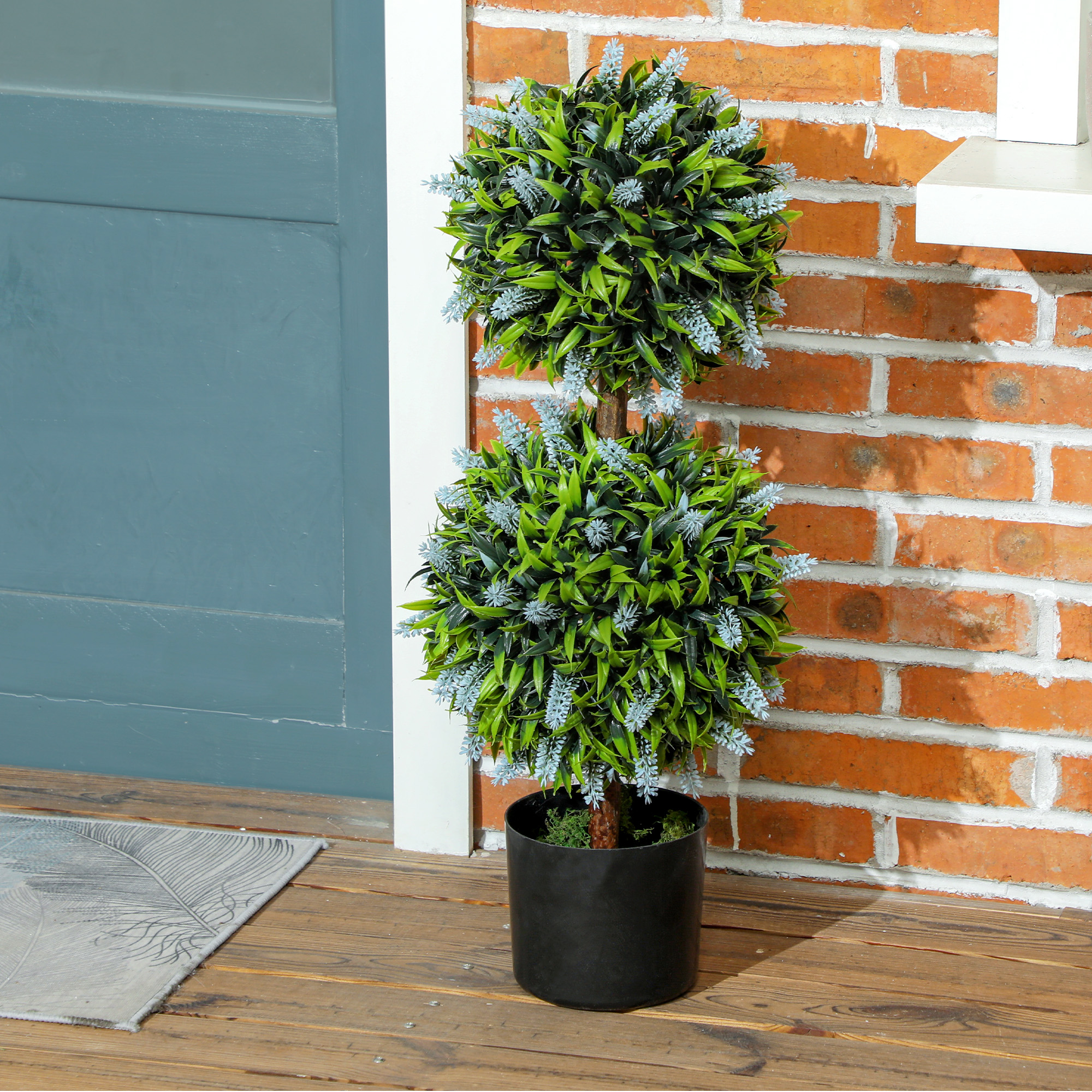 Two-piece Decorative Artificial Plant Ball Tree, With Lavender Potted Plants — image 7