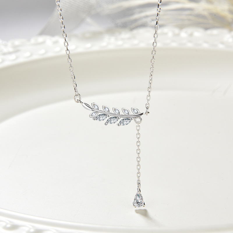 New S925 Sterling Silver Collarbone Chain Female - 3