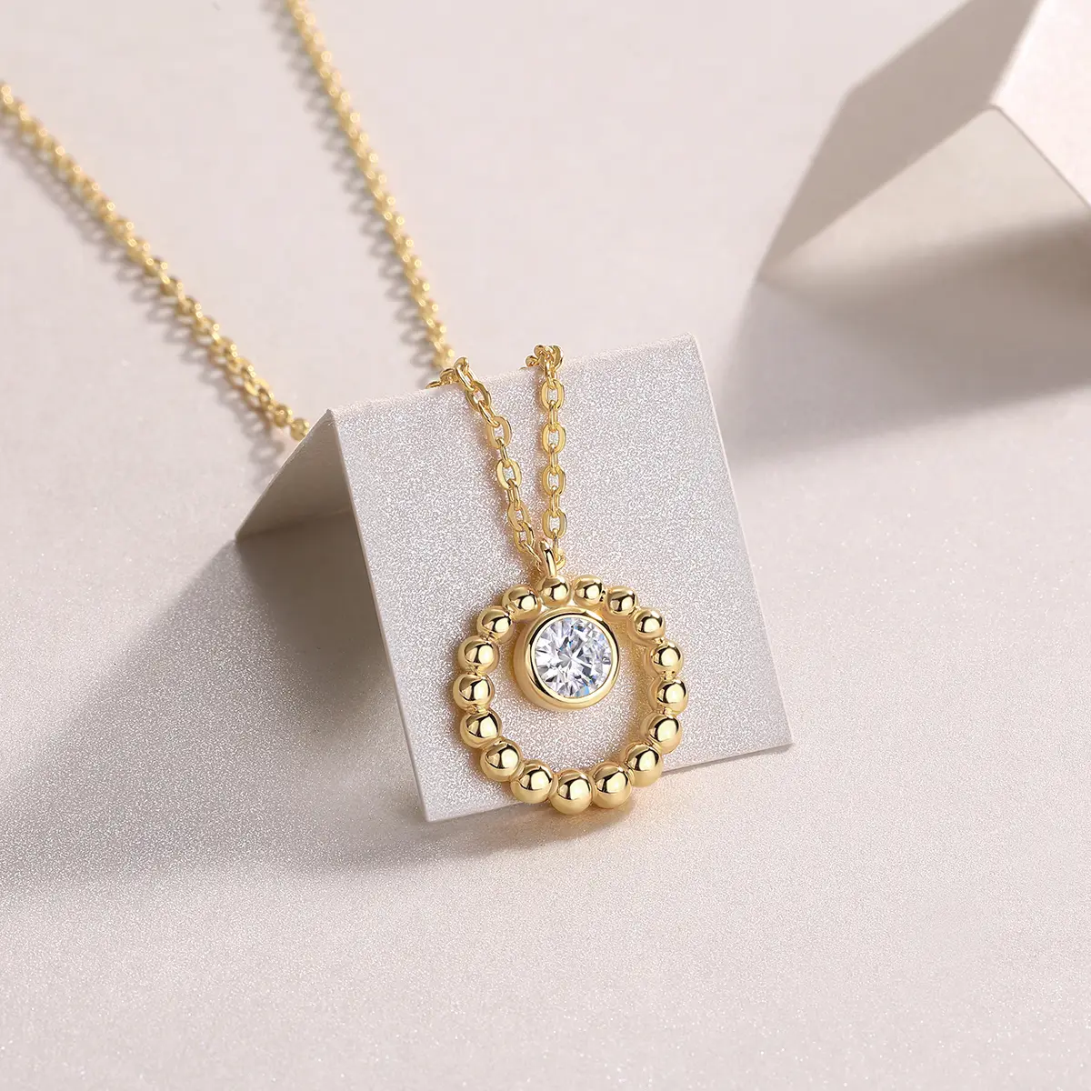 1Moon Pearl - A Fashionable And Trendy Diamond Pendant Necklace Set With 0.5-carat Moissanite S925 Sterling Silver And Gold Plating Prohibit TikTok sales