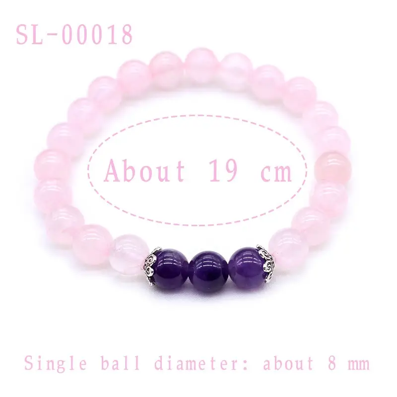 Natural Stone Amethyst Crystal Lotus Bracelet For Women
