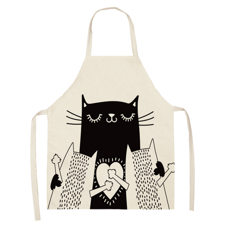 Title 6, Cooking Overalls Black And White Cat Cute Patte...