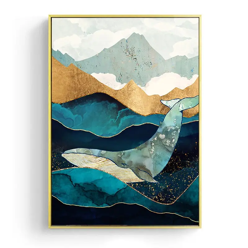 Japanese Poster Moonlight on the Sea Canvas
