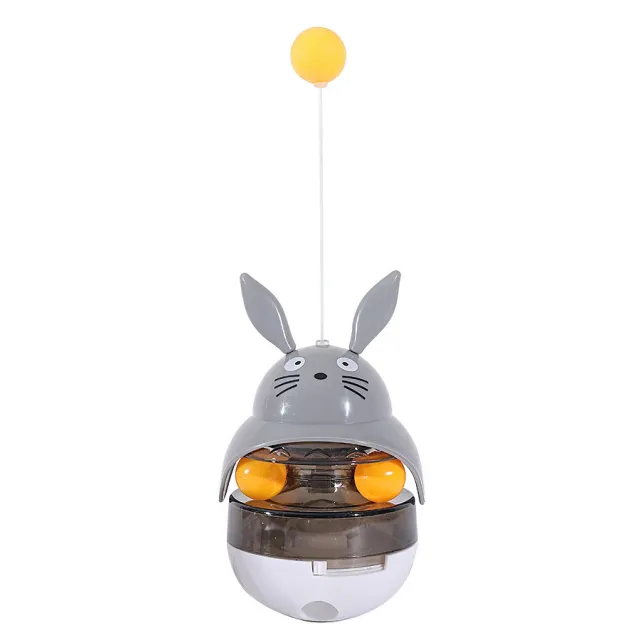 Interactive Cat Feeder Toy Treat Dispenser Exercise Toys Feeding Food Toy Dispenser Car Indoors Sounding Bell Cat Tower Gray - Shop at LoveMi