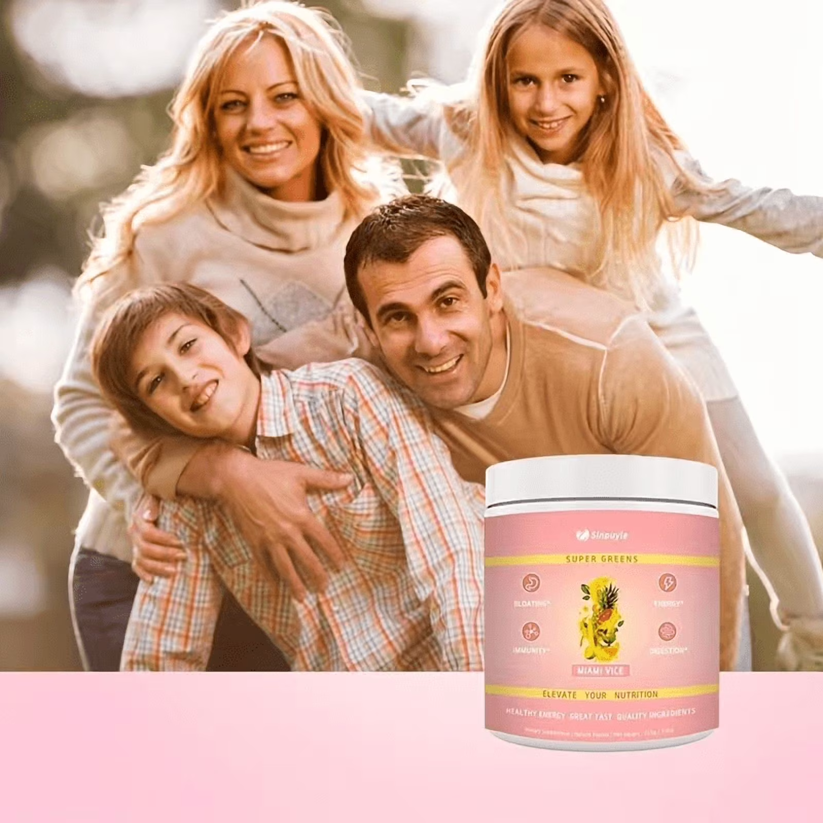Super Greens Powder Miami Vice Flavor 255g Natural Daily Greens Supplement Supports Energy Digestion Immunity Bloating Relief — view 3