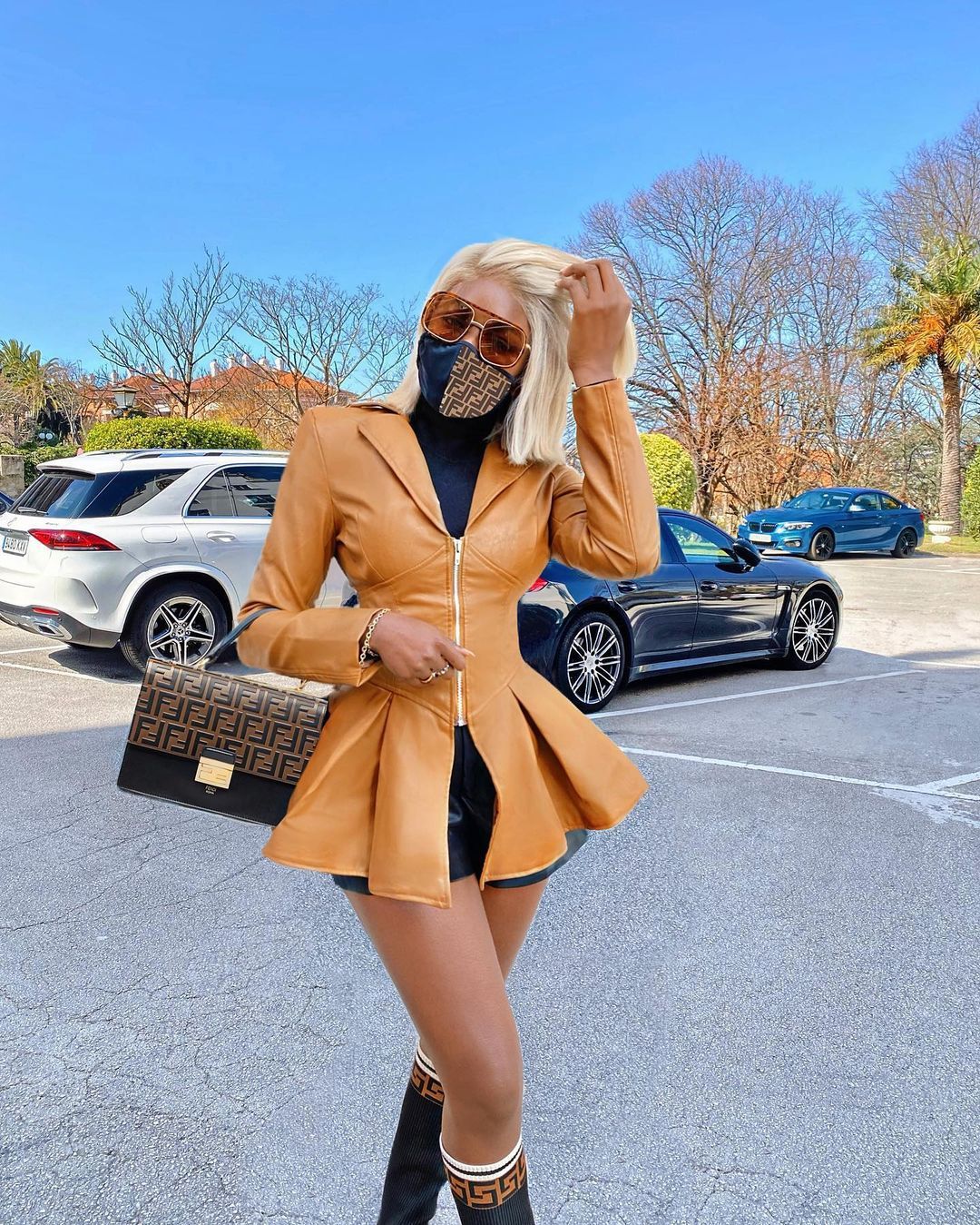 Slim Fit Lapel Zipper Long Sleeves Yellow - Shop at LoveMi