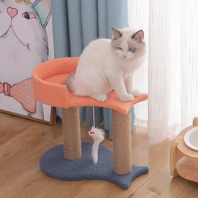 Cat Climbing Frame Cat Climbing Frame Cat Nest Cat Tree One Tongtian Column Double Fish Double Layer - Shop at LoveMi