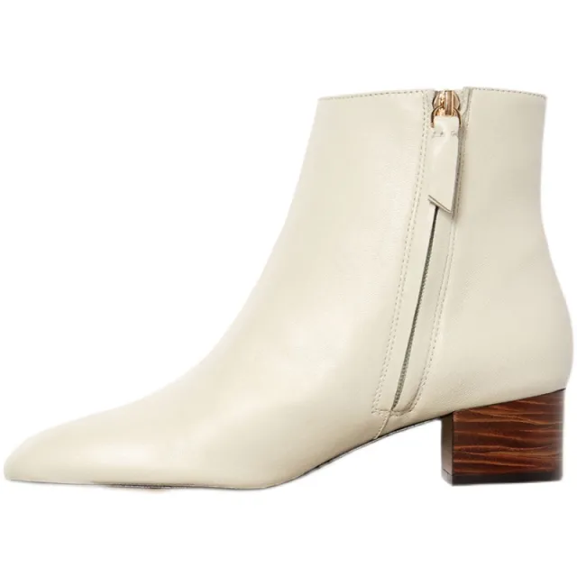 Zipper Ankle Boots Md Women's Full Leather Shoes White - Shop at LoveMi