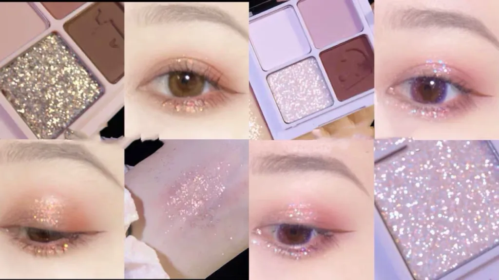 Four-color Eyeshadow Palette Matte Pearlescent Earth Gray Purple Waterproof Sequin Glitter Student - 5Style
