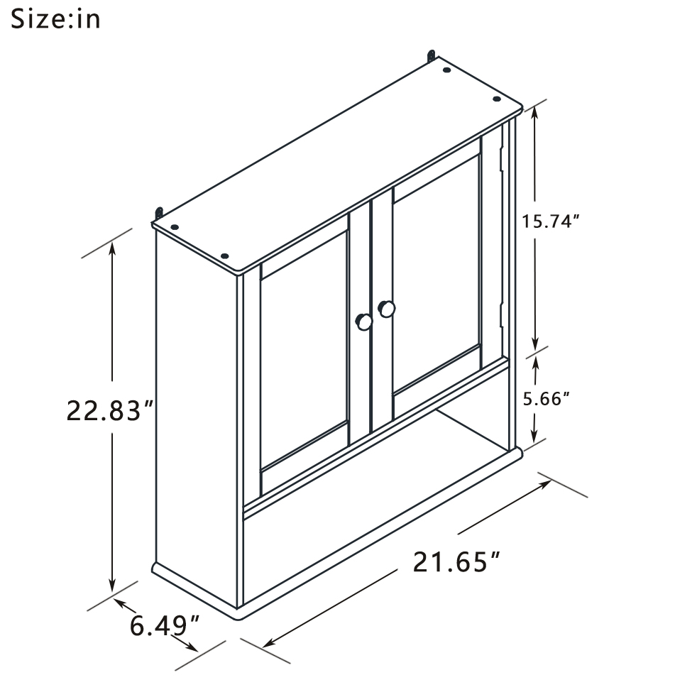 Bathroom Wall Cabinet With Double Mirror Doors And Shelves — foto 8