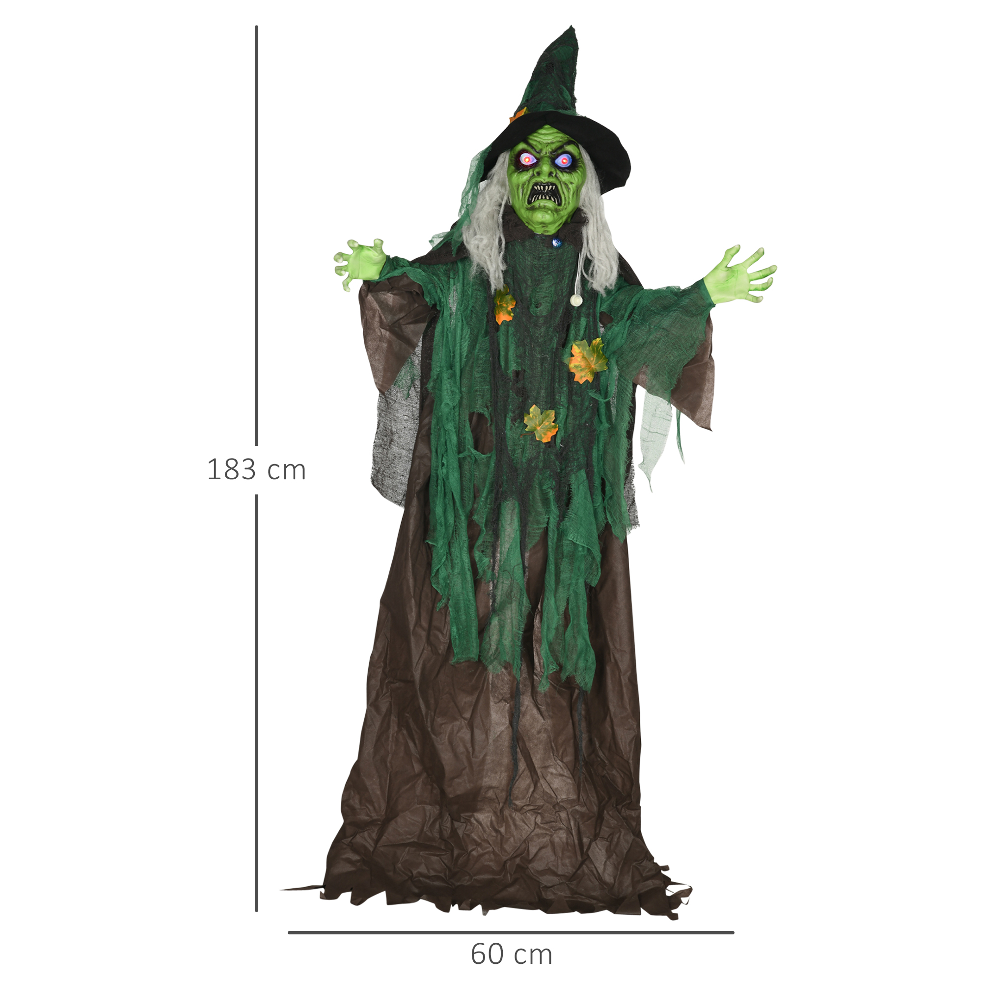 6ft Halloween Witch Decoration, Outdoor Activated Prop