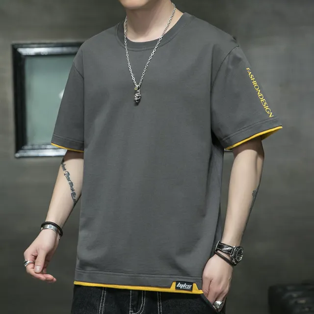Men's Fashion Cotton Short Sleeve 102Gray - Shop at LoveMi