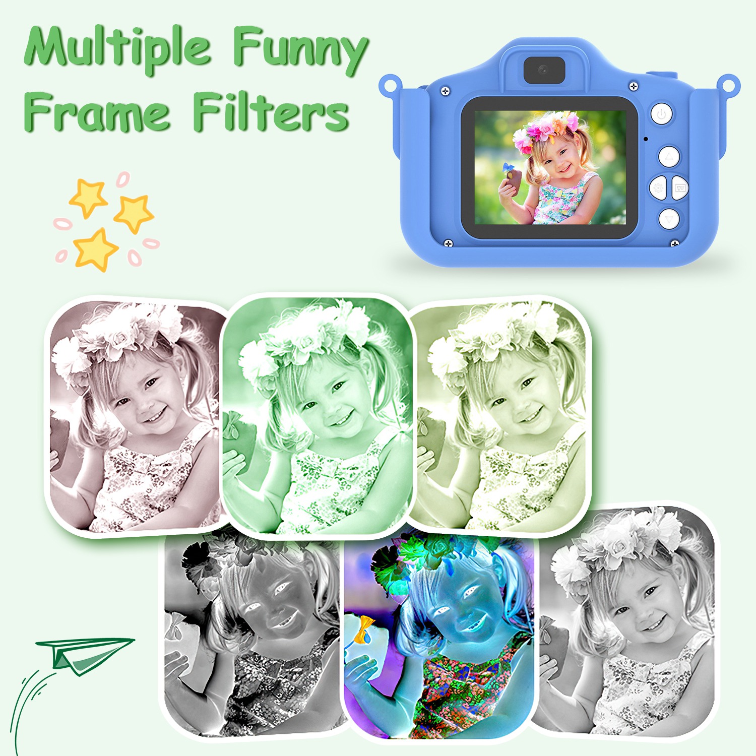 Pink-Blue Options -- 1Pc Dinosaur Kids Selfie Camera Cartoon Camera 48MP 1080P HD Digital Camera With Cartoon Case Card Reader 32G MMC Card For Boys Girls Above Aged 6 Years Old