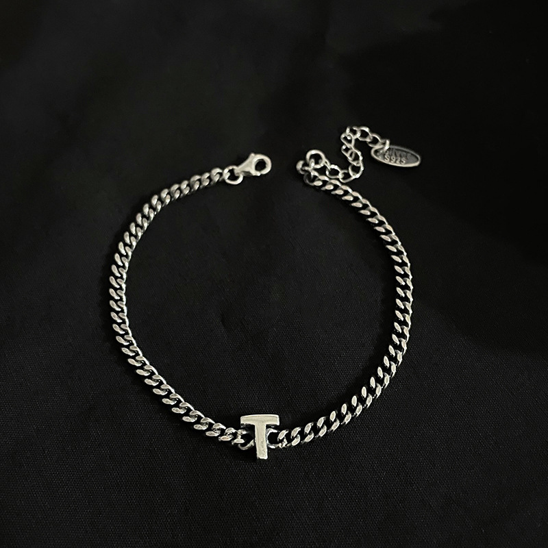 Title 22, Pulsera de plata de ley con 26 letras inglesas,...