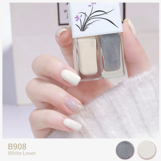 Two tone Nail Polish New Autumn And Winter Free Baking Explosion Type Water based Twin Set B908 - Shop at LoveMi