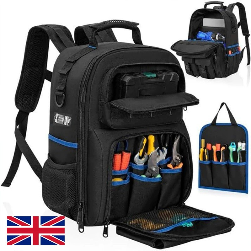 Heavy Duty Tool Backpack Professional Electrician Tool Bag With Organizer