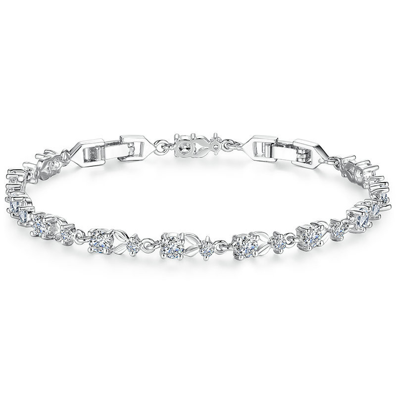 New Copper Plated Platinum Zircon Bracelet Is Popular And Adjustable