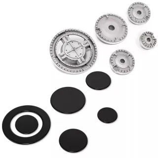 5Pcs Set Cooker Oven Gas Hob Rapid Burner Caps Crown Ring Tops Kit Flame Cover