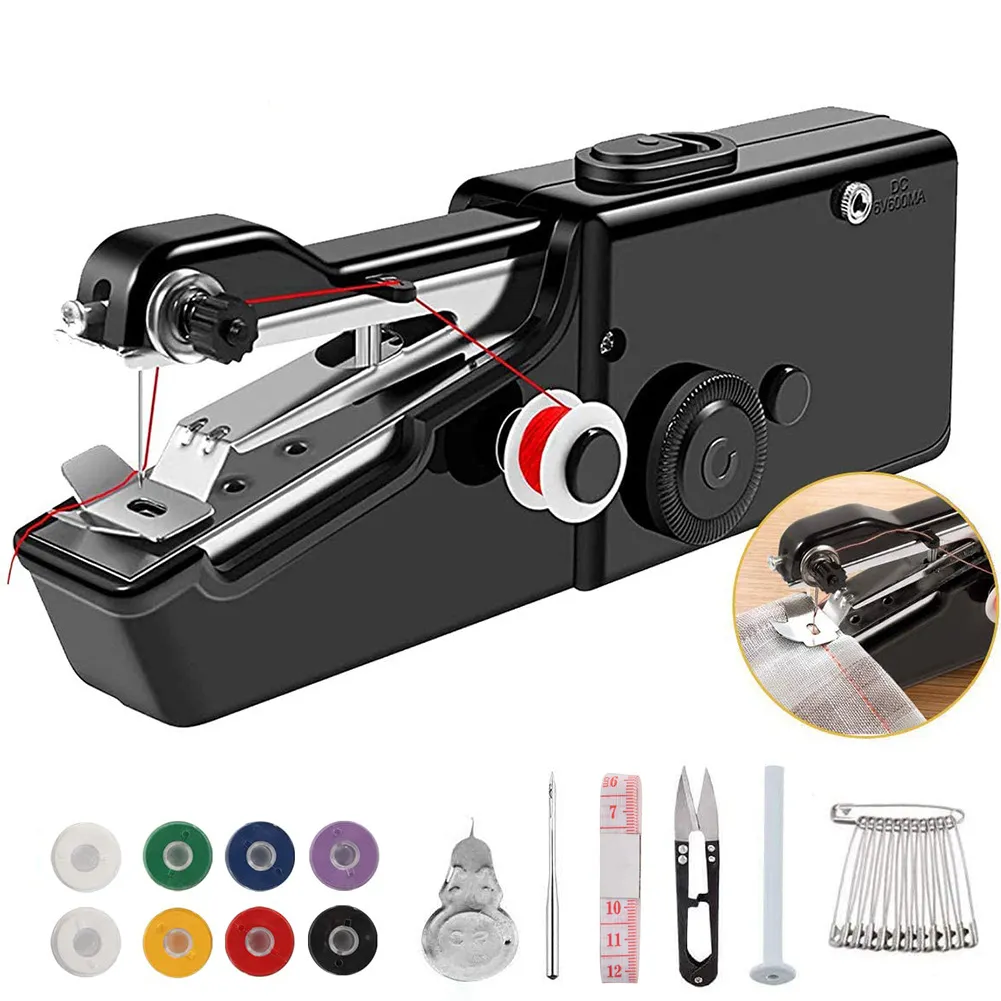 Handheld Electric Sewing Machine Set Black – image 7