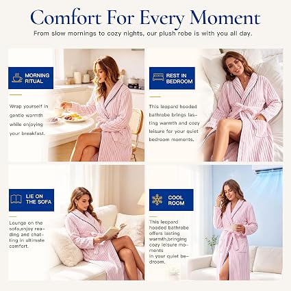 RONGTAI Women's Luxury Robe, Long Soft Bathrobe, Cozy
