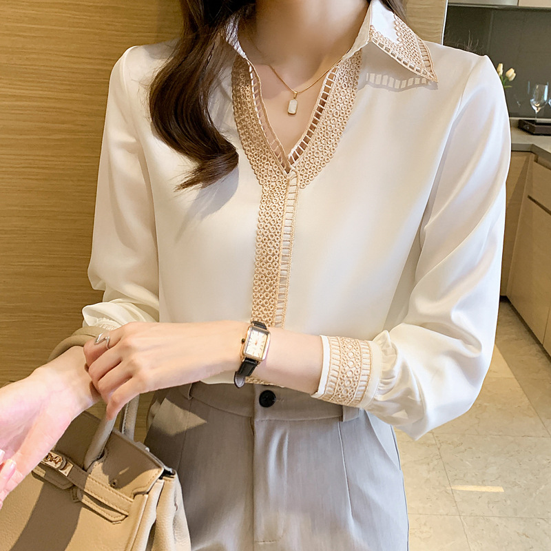 Title 7, Lapel Commuter Western Chiffon Shirt Top